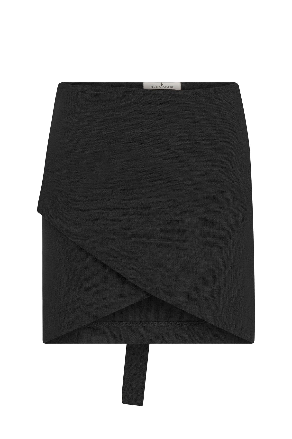 wrap skirt with a belt , black