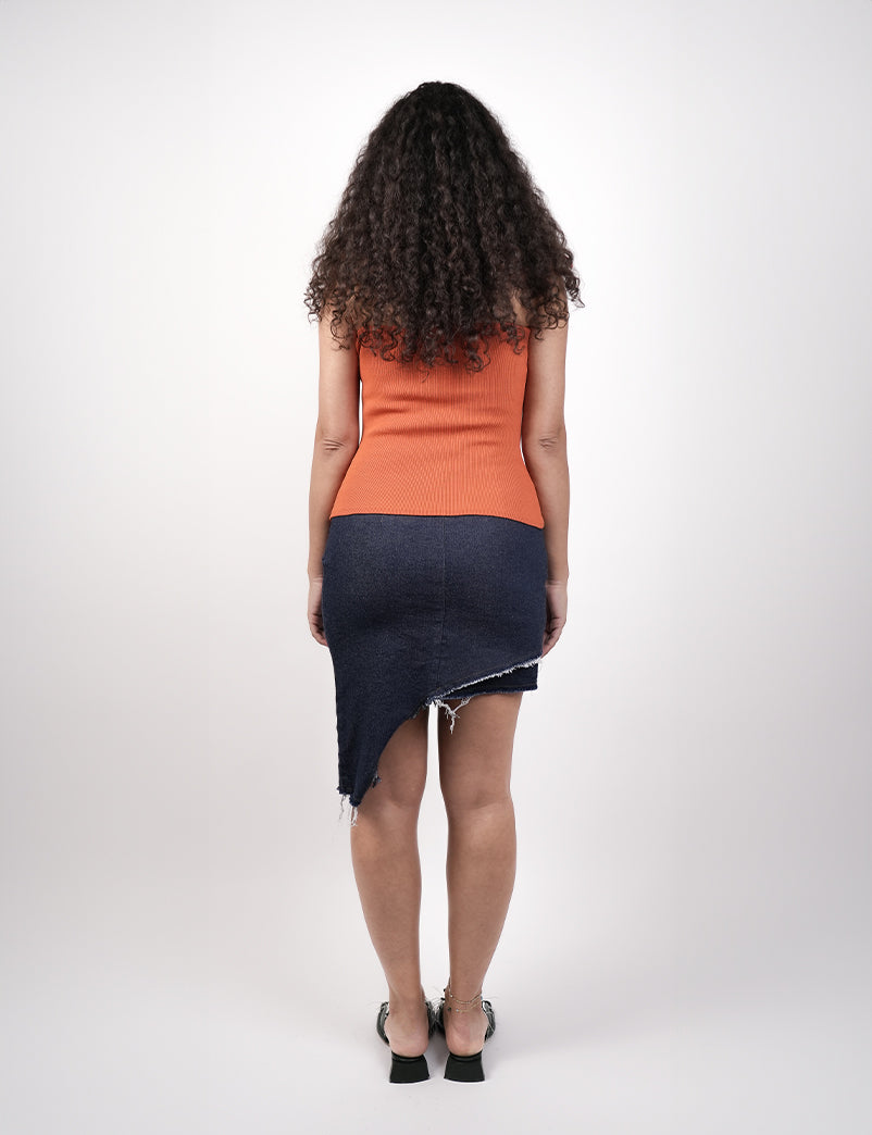 Assymetric Raw Obrina Skirt