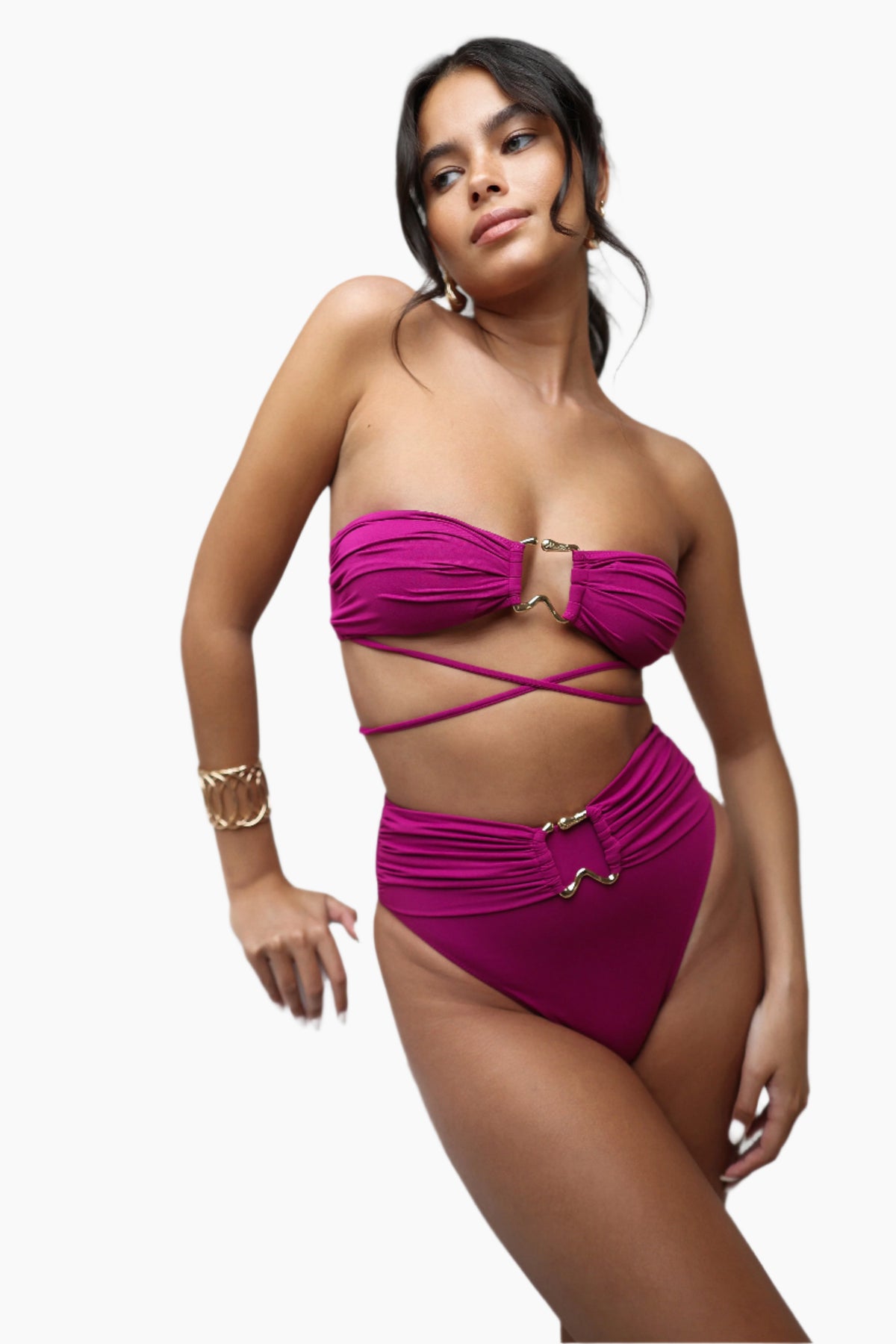 Woman wearing a pink bikini