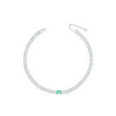 Big Stone Emerald Cut Pave Cuban Chain Choker