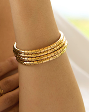 Bracelet Mono Gold W/Square Details