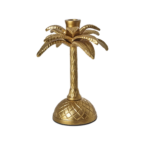 Metal Metal Candle Holder in Palm Tree Shape - Gold