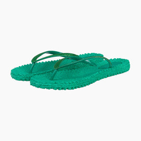 Green flip-flops 