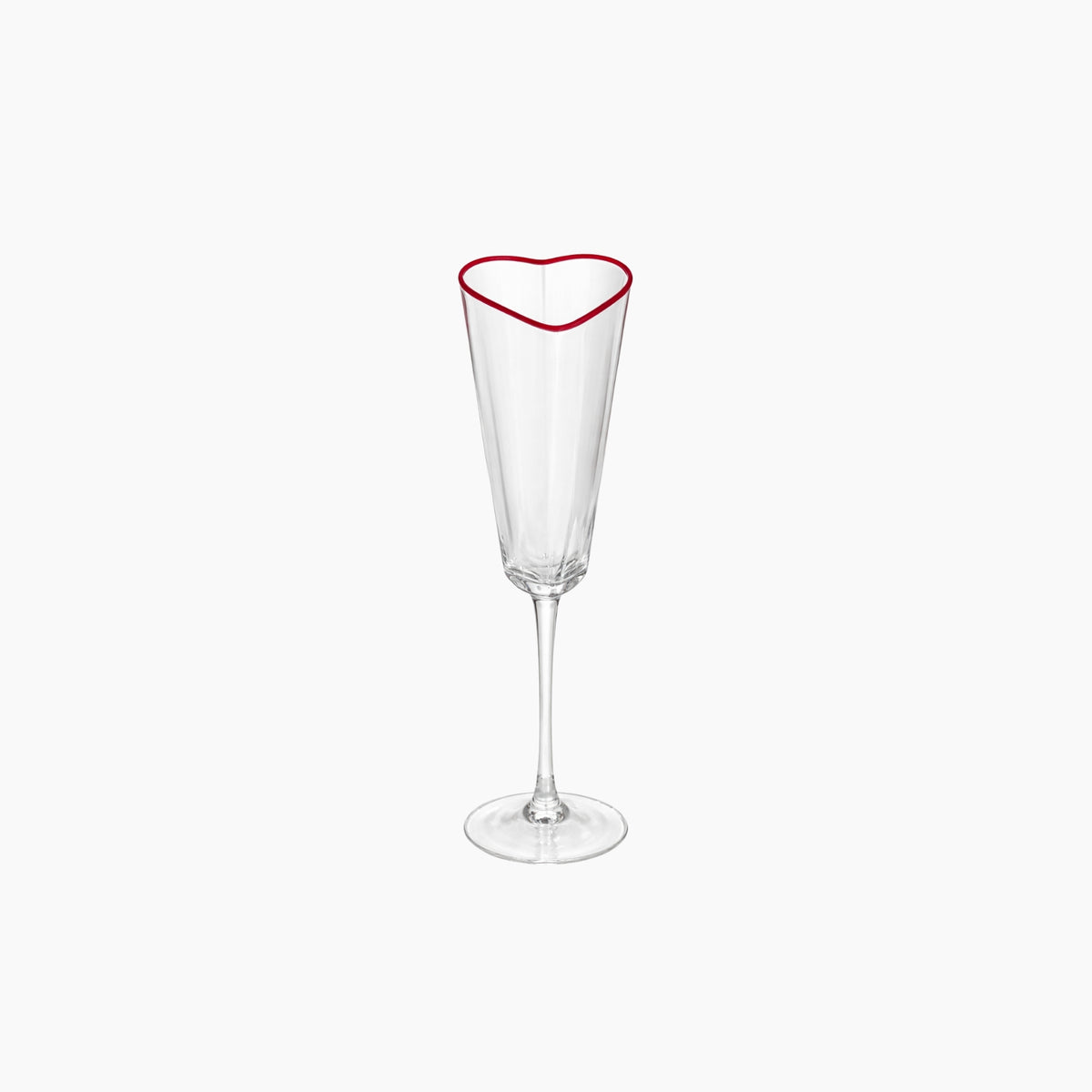 Champagne Glass in Heart Shape and Red Rim - 155 ml