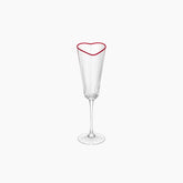 Champagne Glass in Heart Shape and Red Rim - 155 ml
