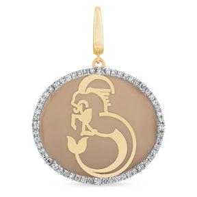 Oval Capricorn Charm