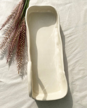 Ceramic Long Plate with Handle