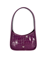 Charlotte Deep Shine Croc Bag - Purple