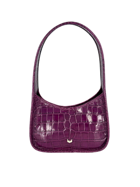 Charlotte Deep Shine Croc Bag - Purple