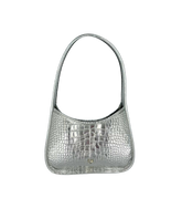 Charlotte Deep Shine Croc Bag - Silver