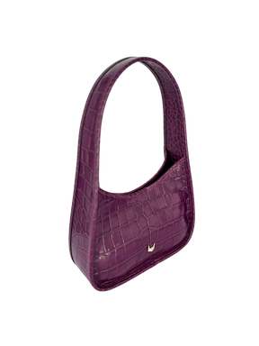 Charlotte Deep Shine Croc Bag - Purple