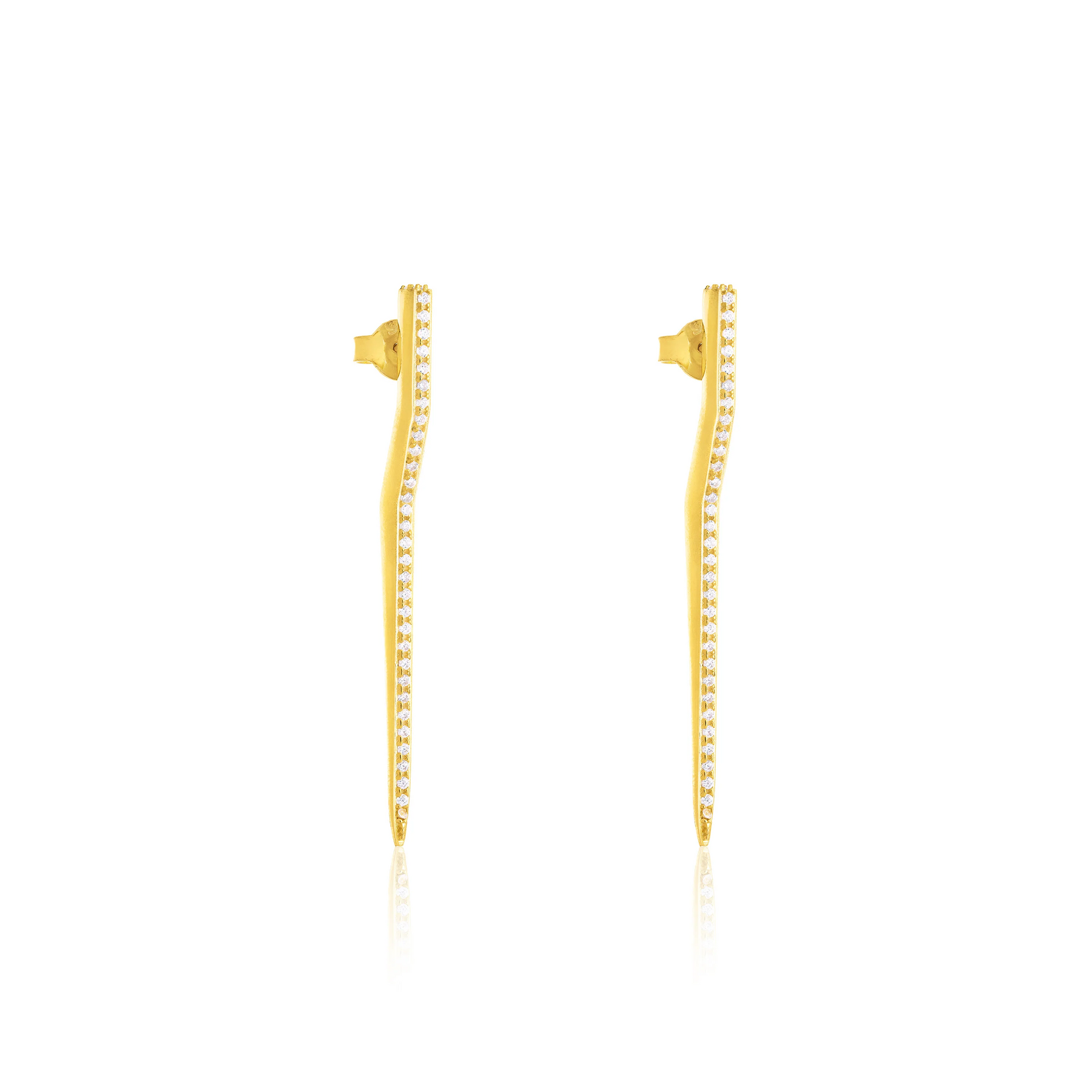 Cubic Zirconia Non Straight Bar Line Earring