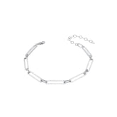 Cubic Zirconia Pave Paperclip Chain Link Bracelet