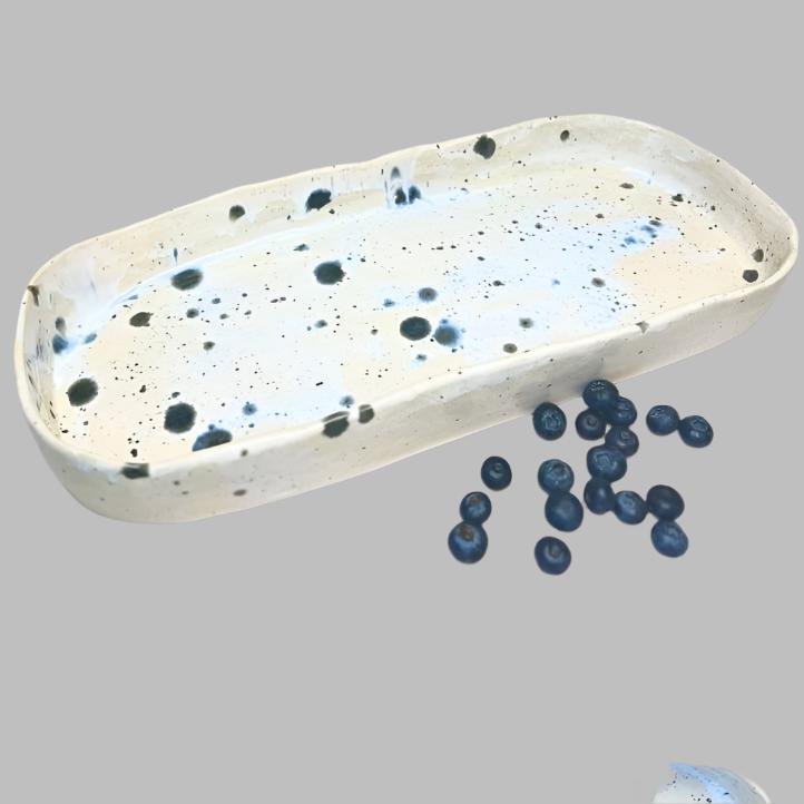 Deep Rectangular Platter- Sky 030