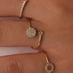 Double Circle Pave Ring