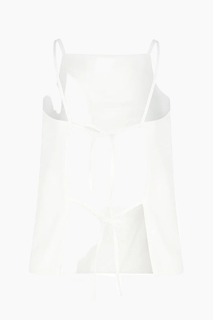 White tank top on a light gray background