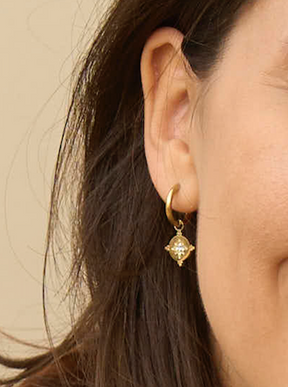 Earrings Gold W/Stones