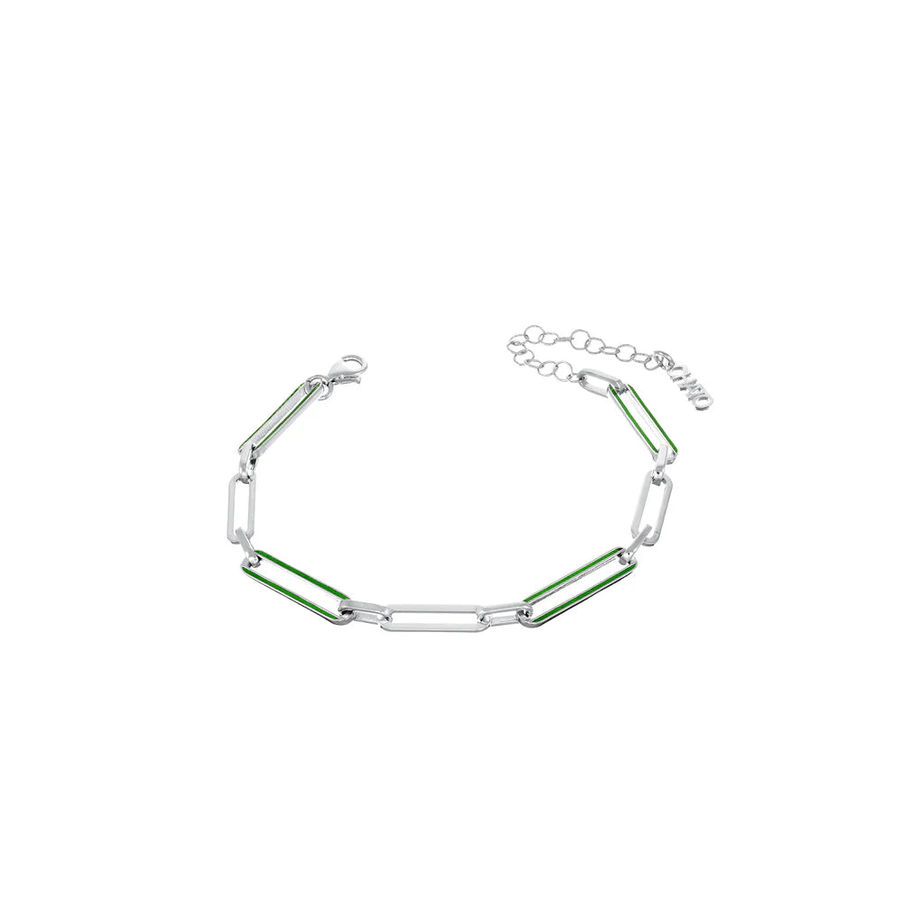 Enamel Paperclip Chain Bracelet