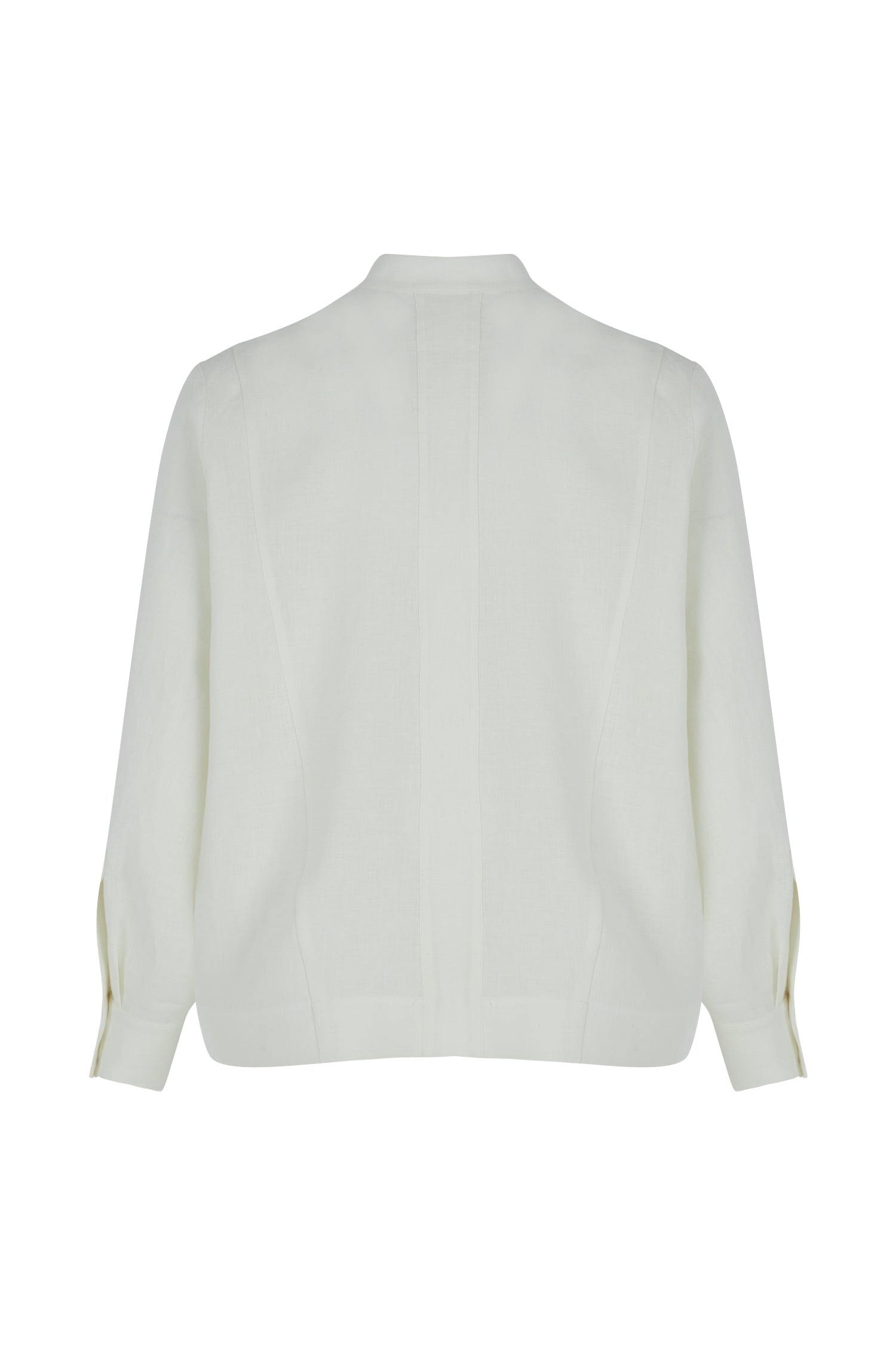 White sweater with long sleeves on a white background