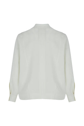 White sweater with long sleeves on a white background