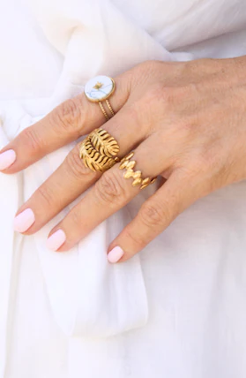 Gold Palm Adjustable Ring