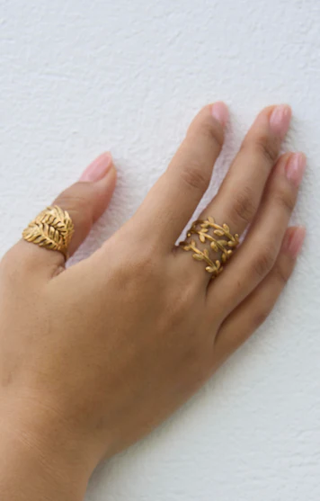 Gold Palm Adjustable Ring