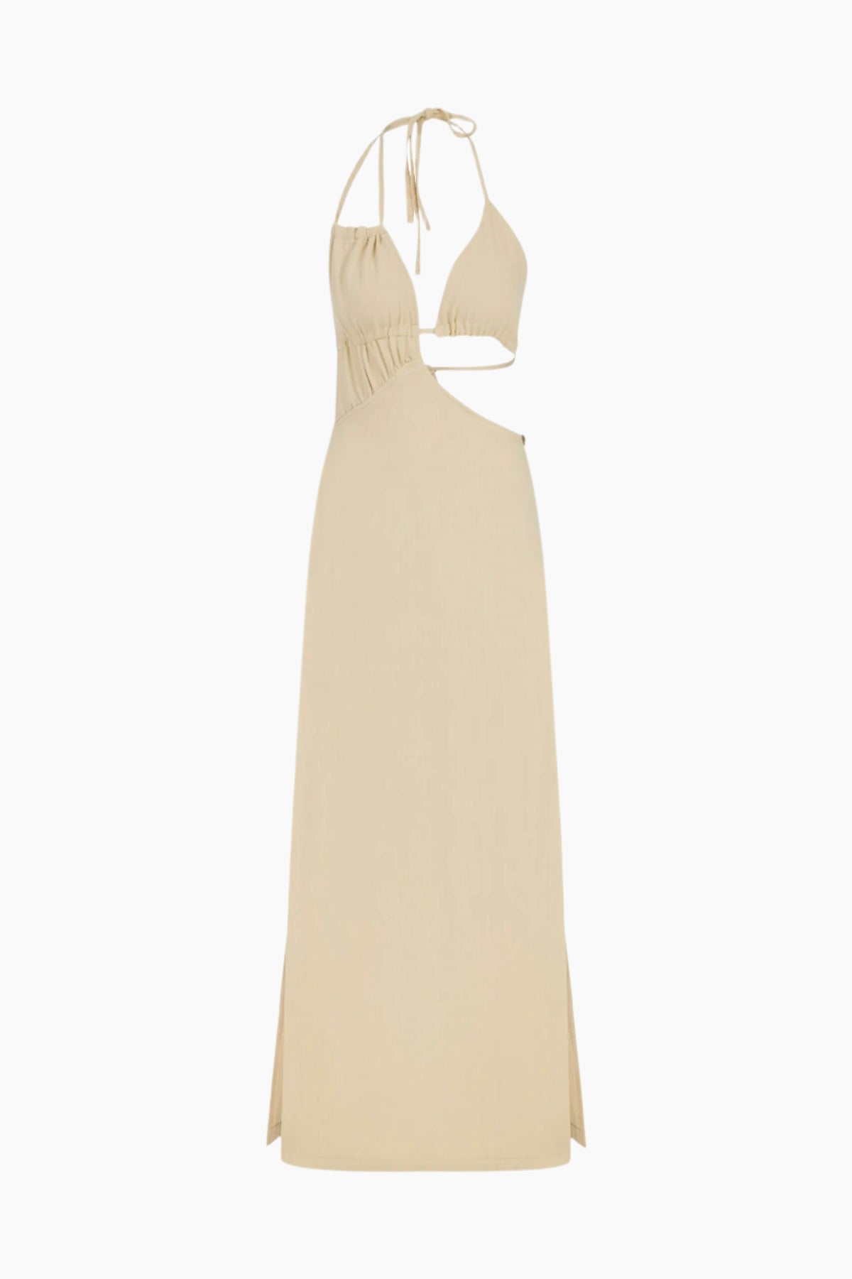 Beige halter neck dress, one size, adjustable ropes