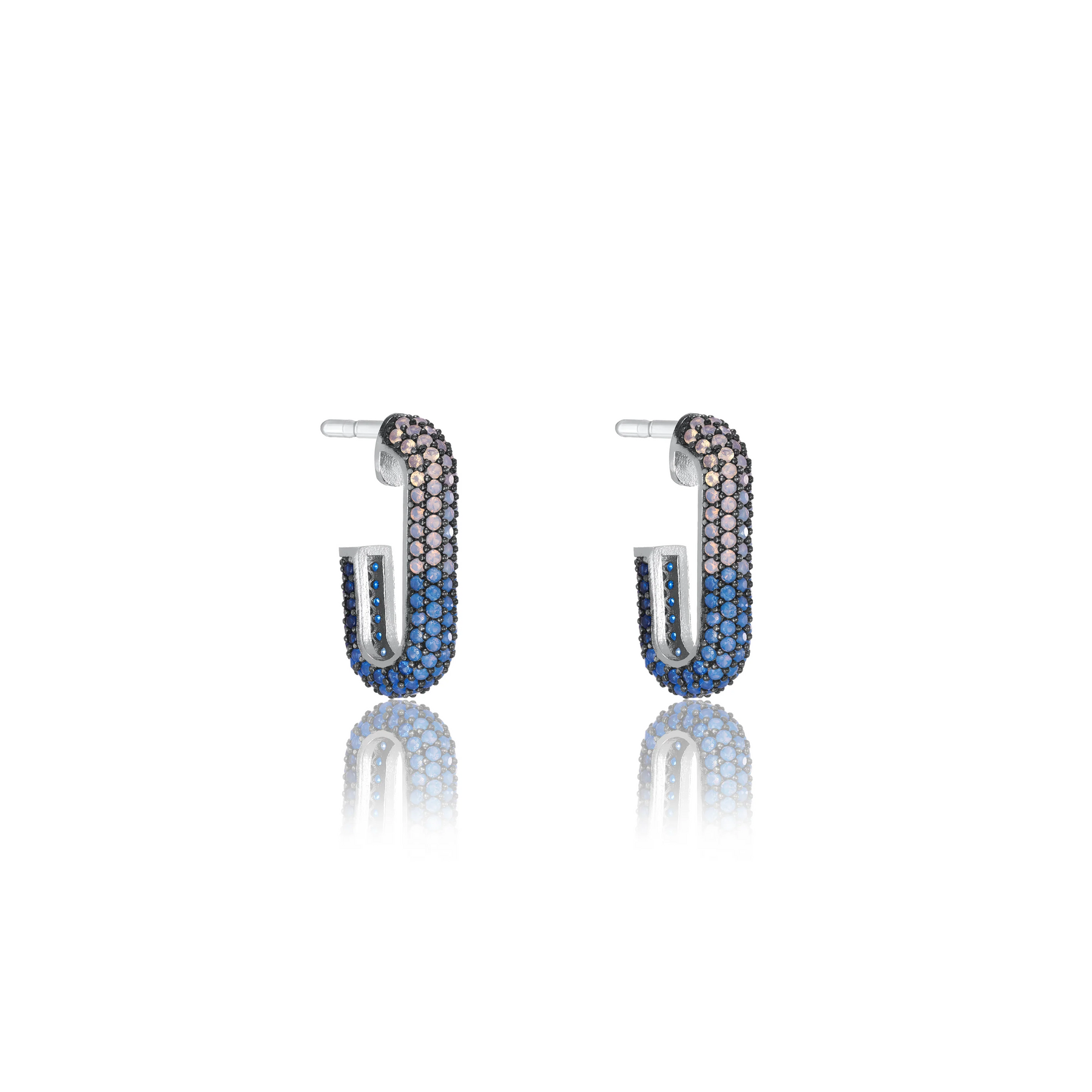 Full Pave Elongated Paperclip Earring