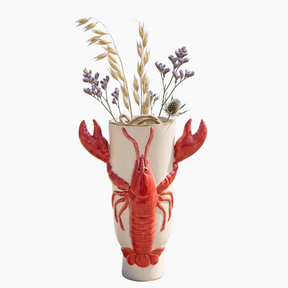 KAL-8190 Vase Lobster Stoneware Red 22x16x32cm