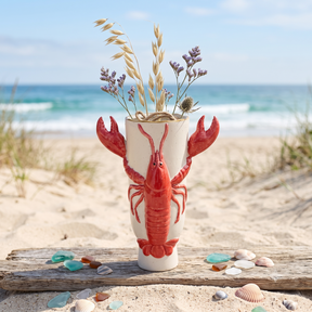 KAL-8190 Vase Lobster Stoneware Red 22x16x32cm