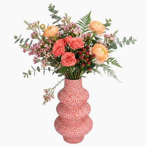 Vase Spots Stoneware Pink 22.5x22.5x38cm