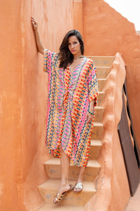 Geometric Loose Drape Dress