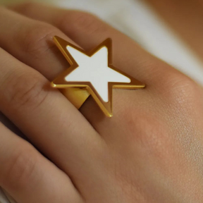 Gold-Plated Star-Shaped Ring