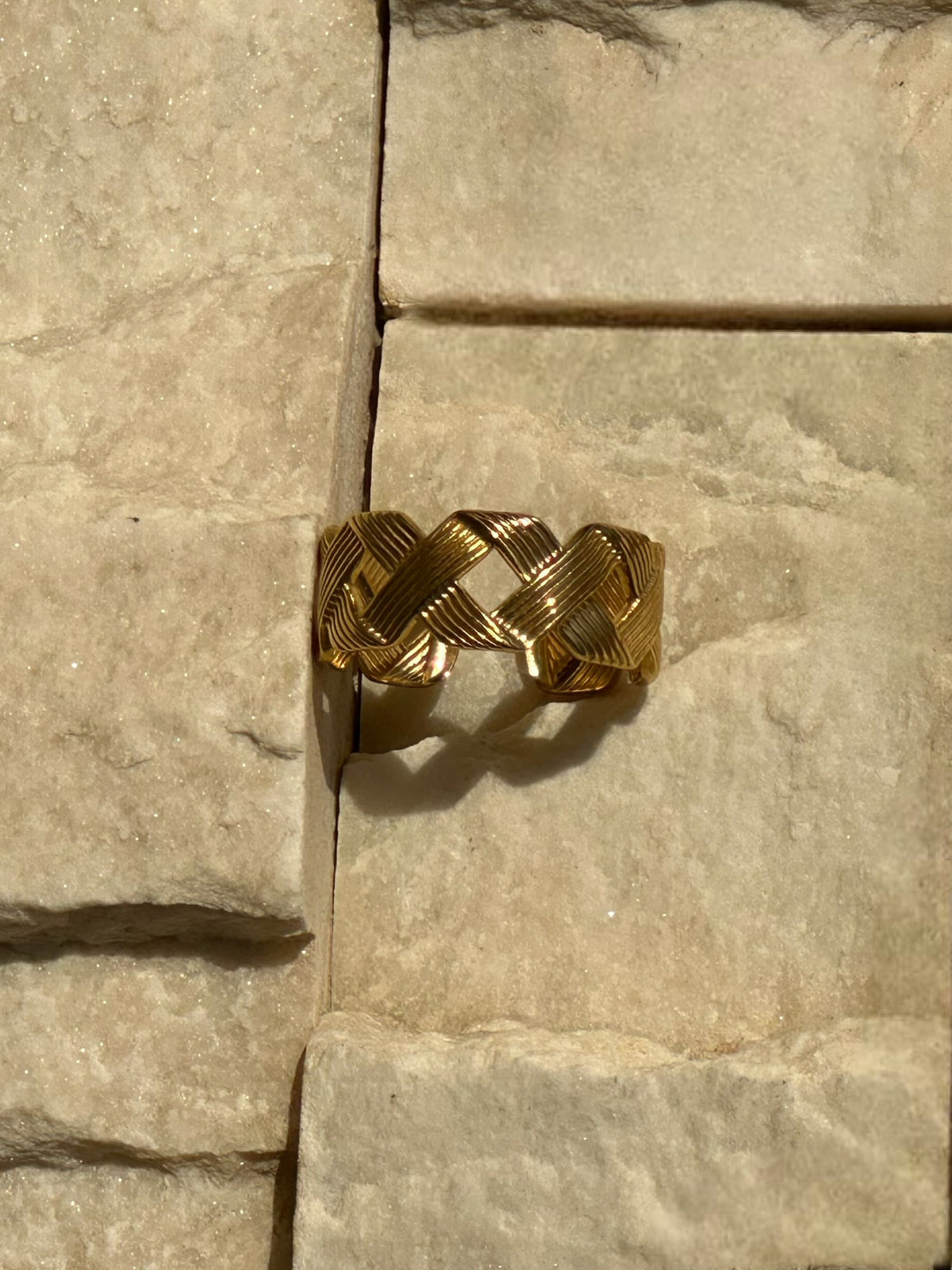 Gold Cross Ring - Adjustable