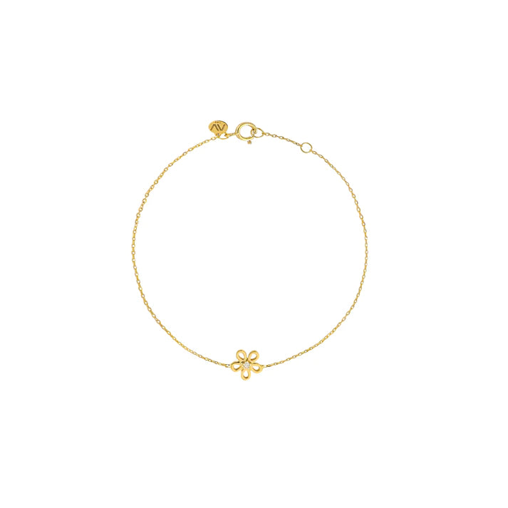 Golden Daisy Diamond Bracelet