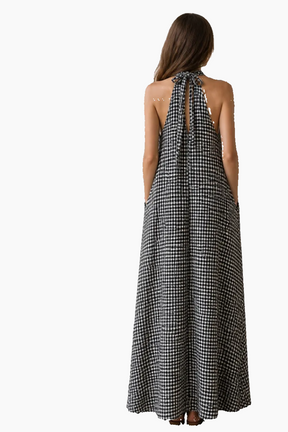 Grid Pleat Dress