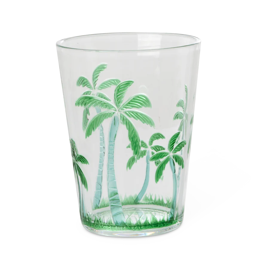 Acrylic Tumbler with Palm Tree Design - Clear - 400 ml