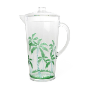 Acrylic Jug in Clear with Palm Tree Design - Large - 2,1 L