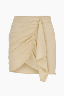 Beige ruched skirt 