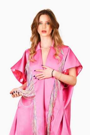 Fuschia Coat Fringe