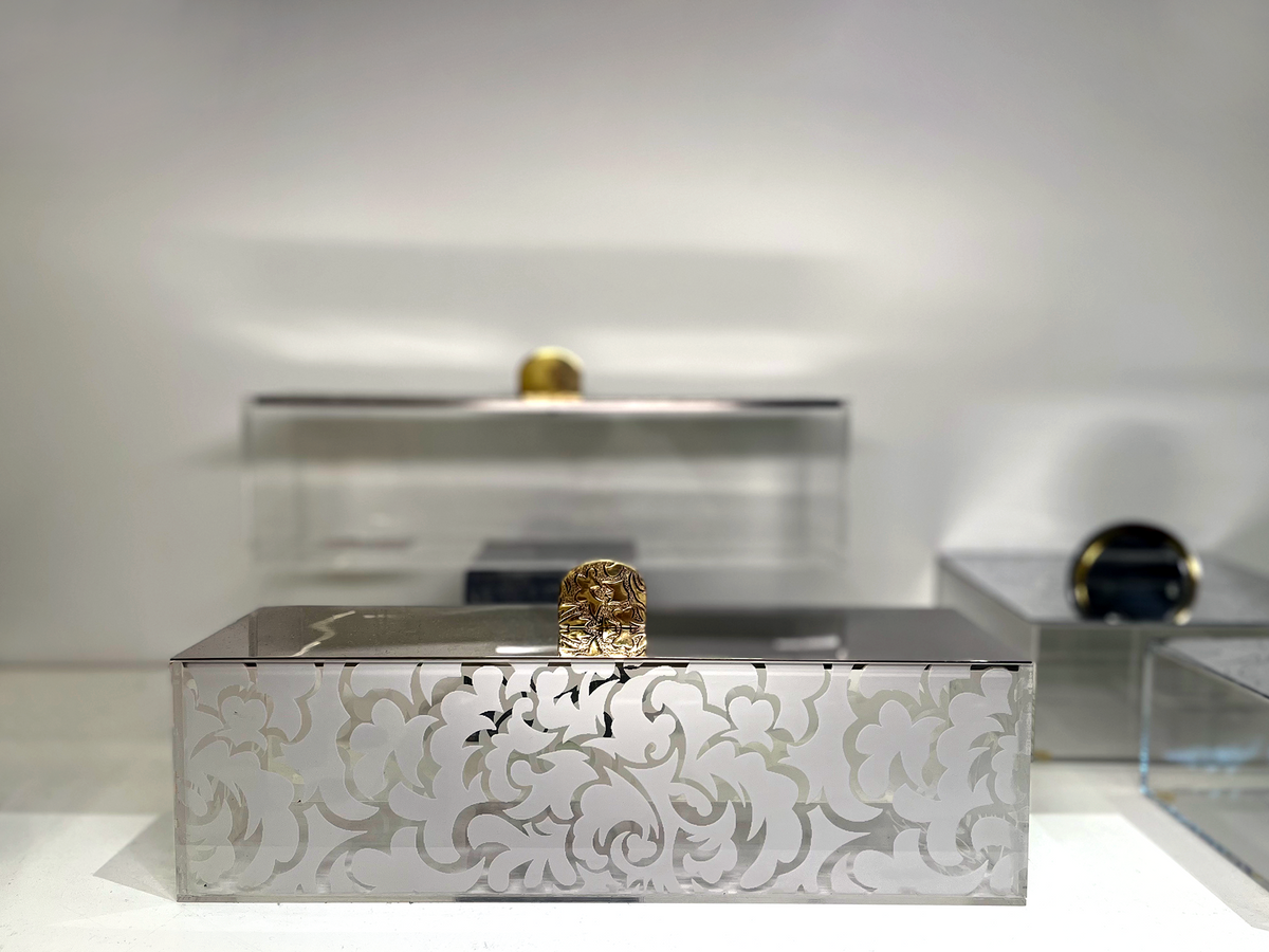 Acrylic Box With Metal Engraved Cover