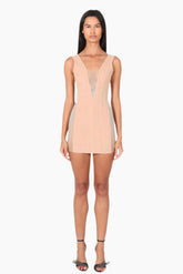 Frolov Corset Beige Dress With Embroidery