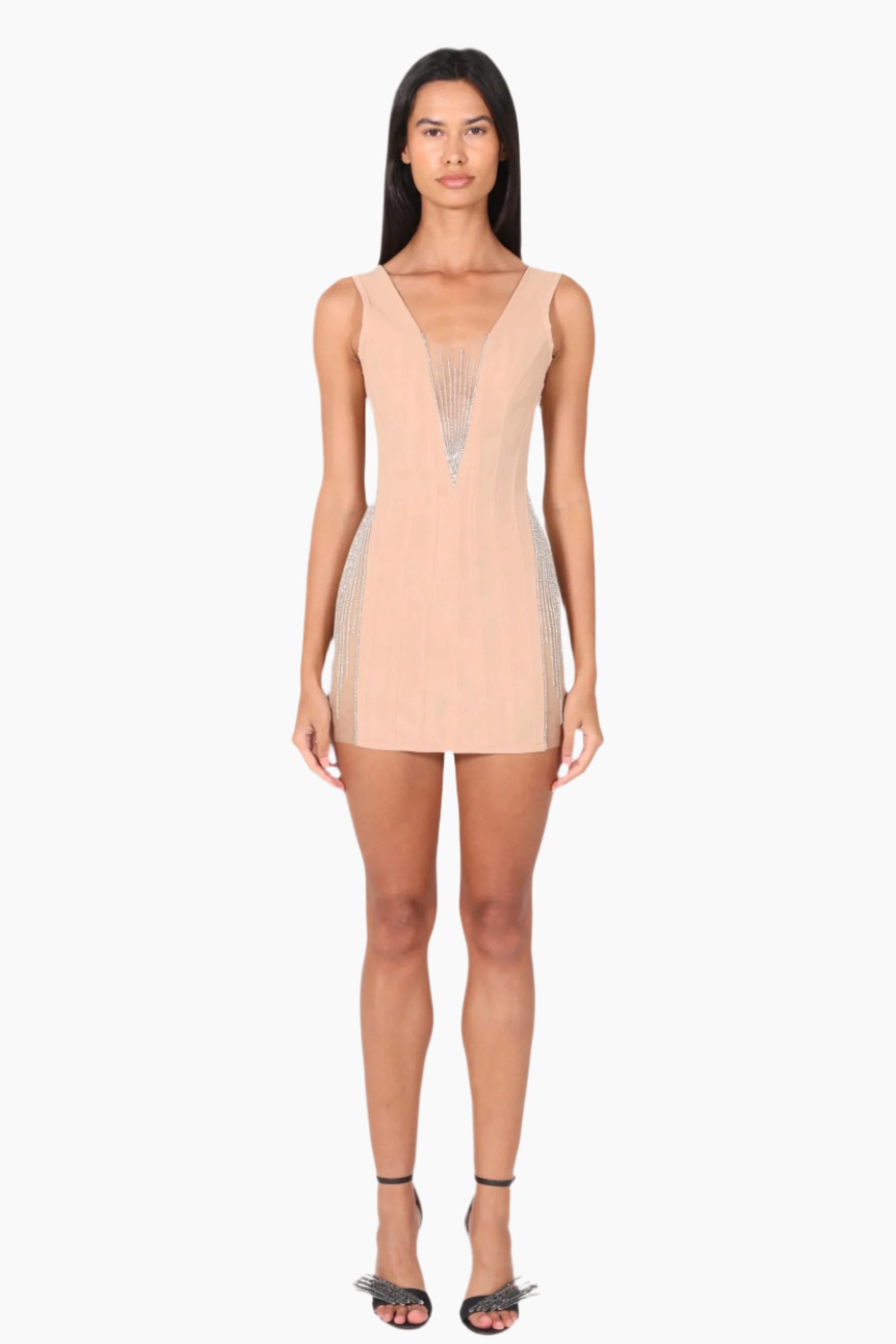Frolov Corset Beige Dress With Embroidery