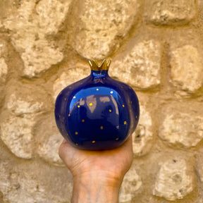 Tohfa Luxe Pomegranate Ceramic Vase – Majestic Blue