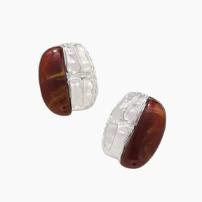 Earrings w/braun details