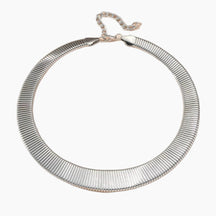 Silver necklace on a white background