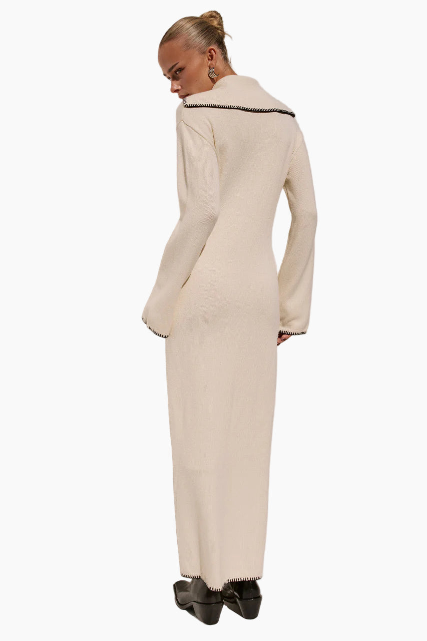 Ivana Sleeved Knit Maxi Dress