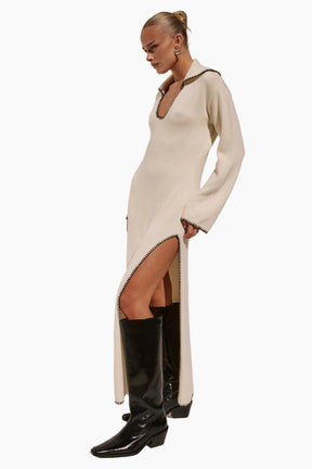 Ivana Sleeved Knit Maxi Dress