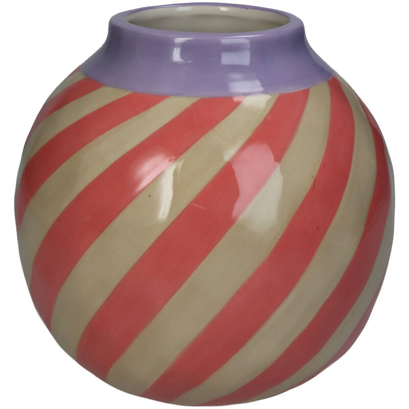 KAL-1998 Vase Stripe Pink 16x16x16cm