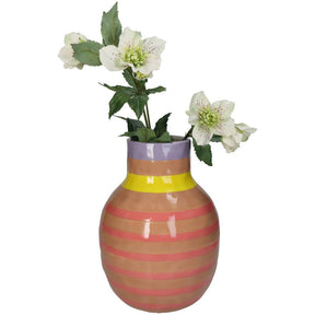 KAL-2000 Vase Stripe Pink 18x18x25cm